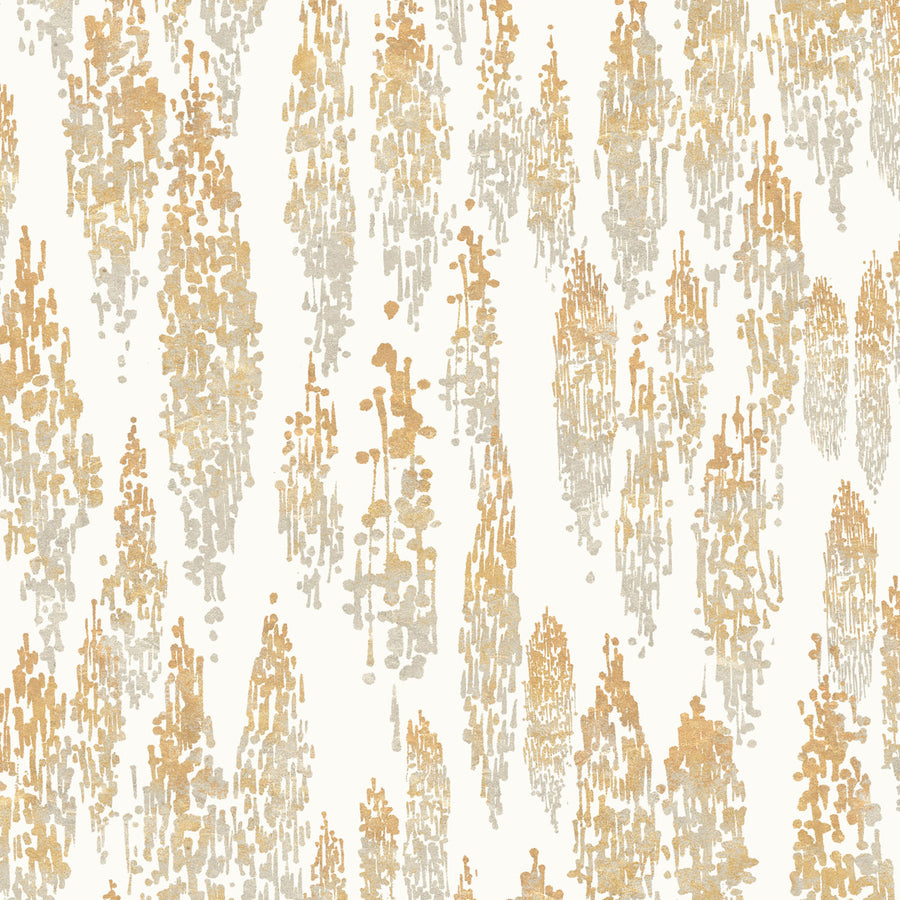Rainbow Eucalyptus Wallpaper, Golden Tritone on Swan White